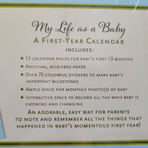 Baby's first year calendar - Picture 3 of 3